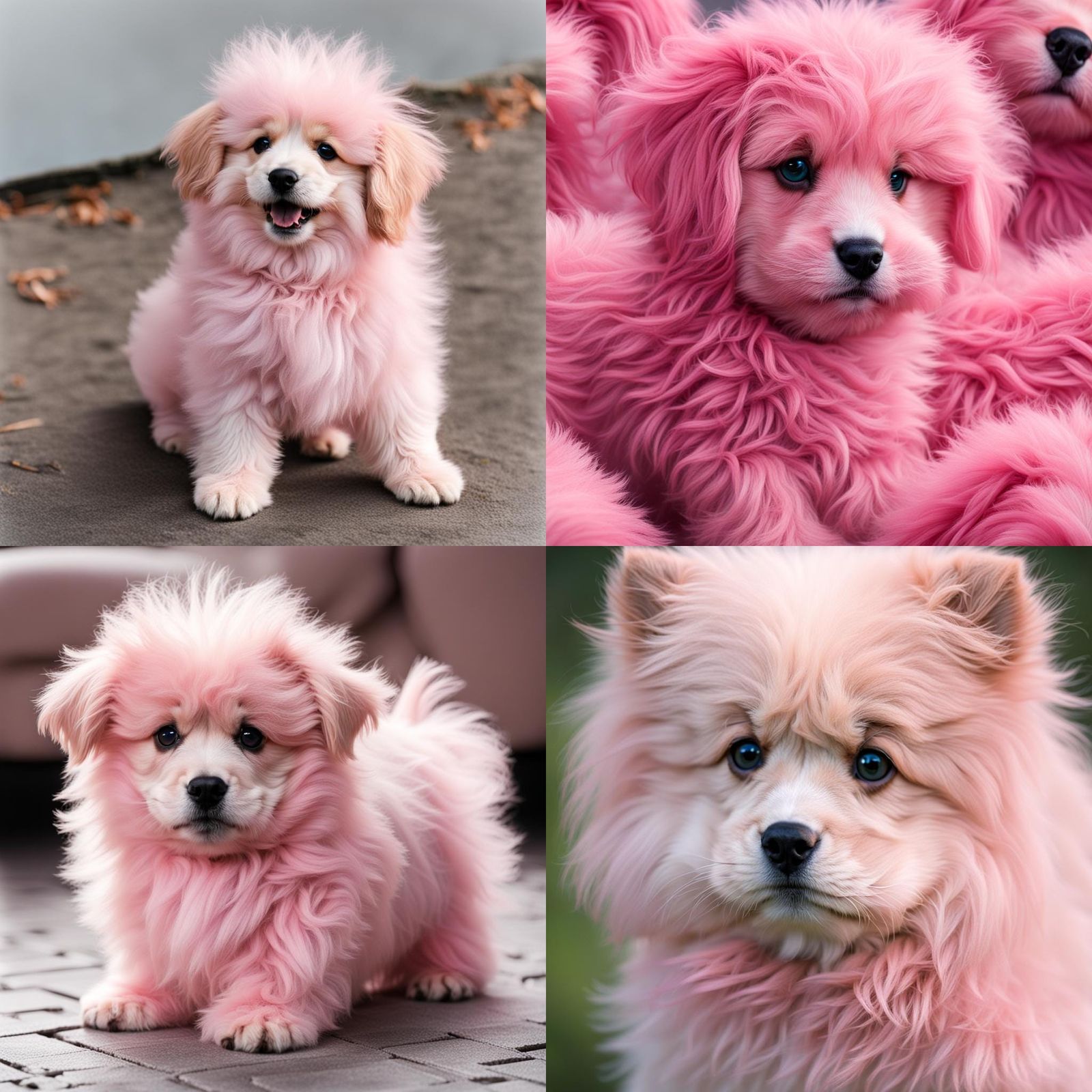 Adorable Pink Puppy with Fluffy Fur