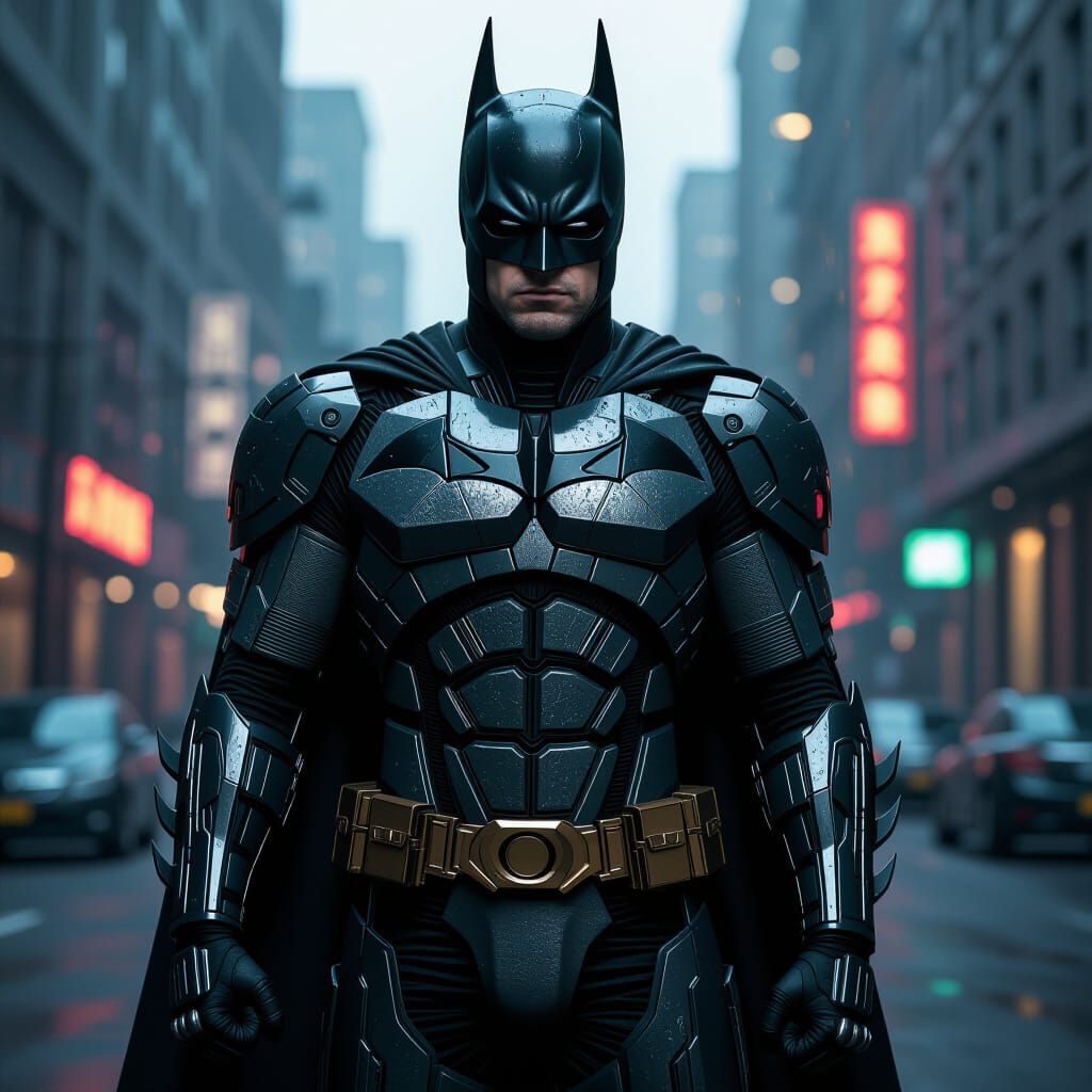 Batman as terminator t1000 portrait photo