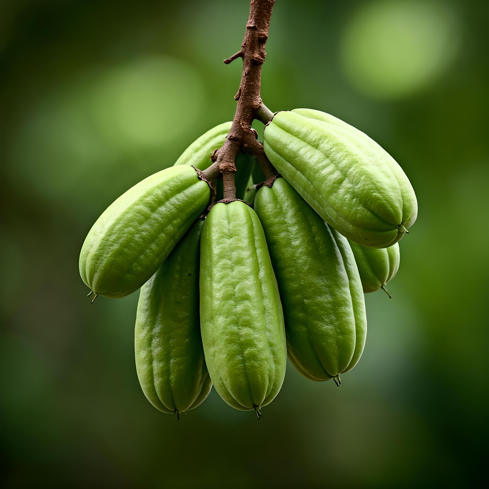Melinjo Fruit Close-Up: Java Plums in Lush Forest