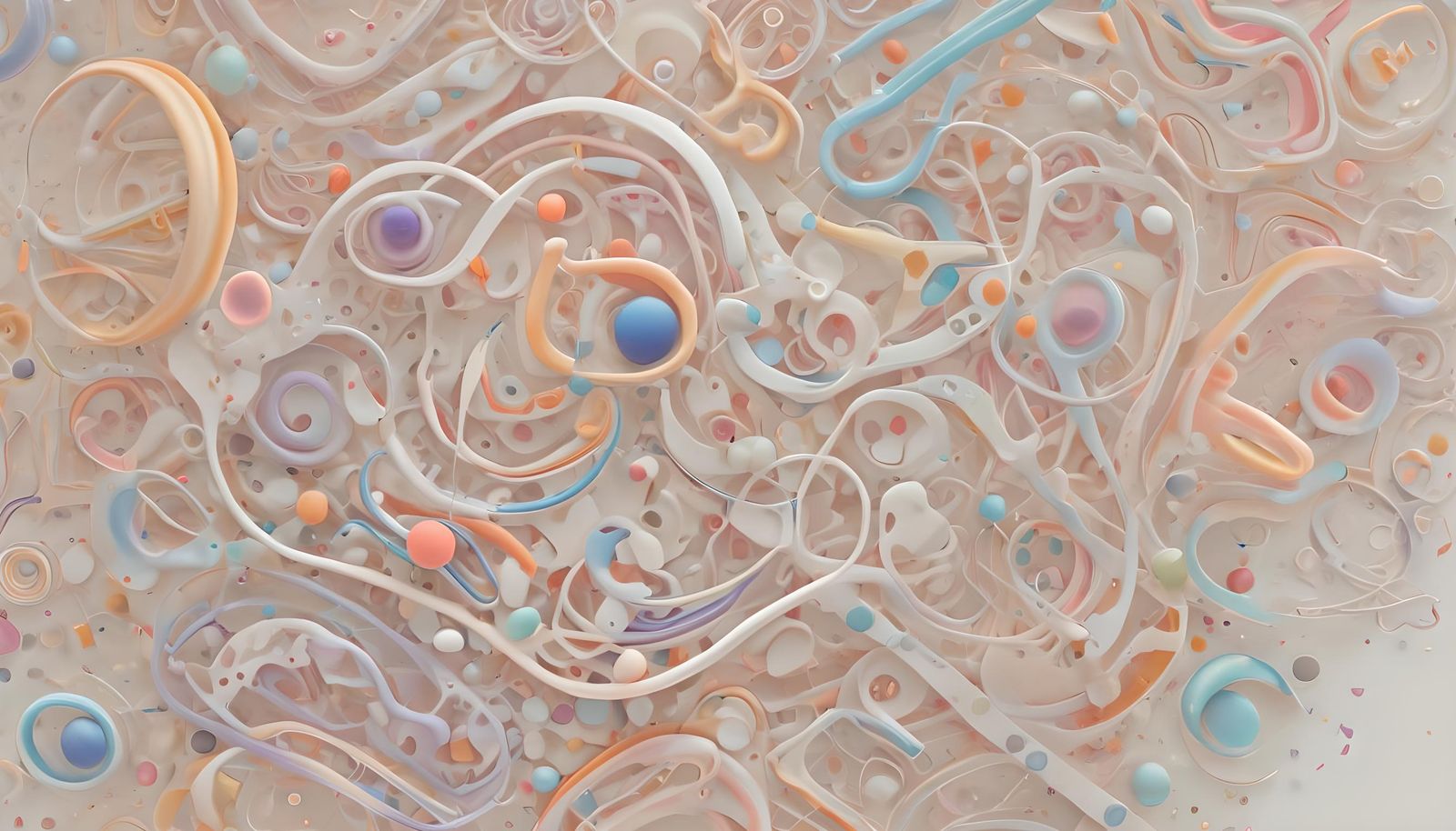 Fluorescent Psychedelic Shapes in Retro-Futuristic Style