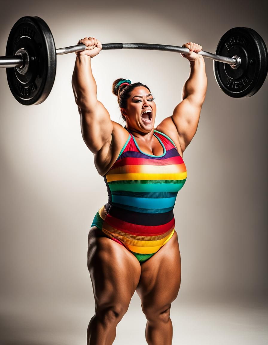 Strong Plus Size Fitness Model Empowers with Golden Glow