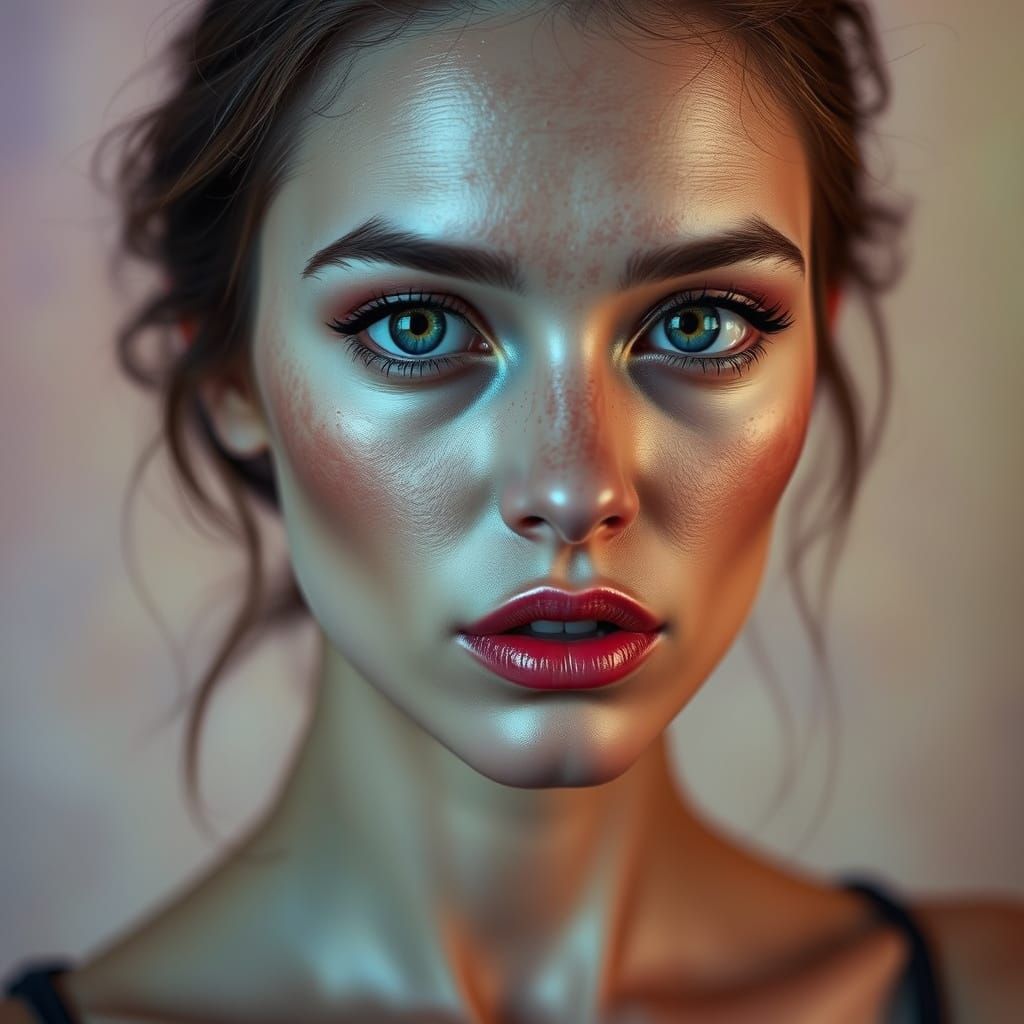 Vibrant Woman in Dramatic 2/3 Face Angle