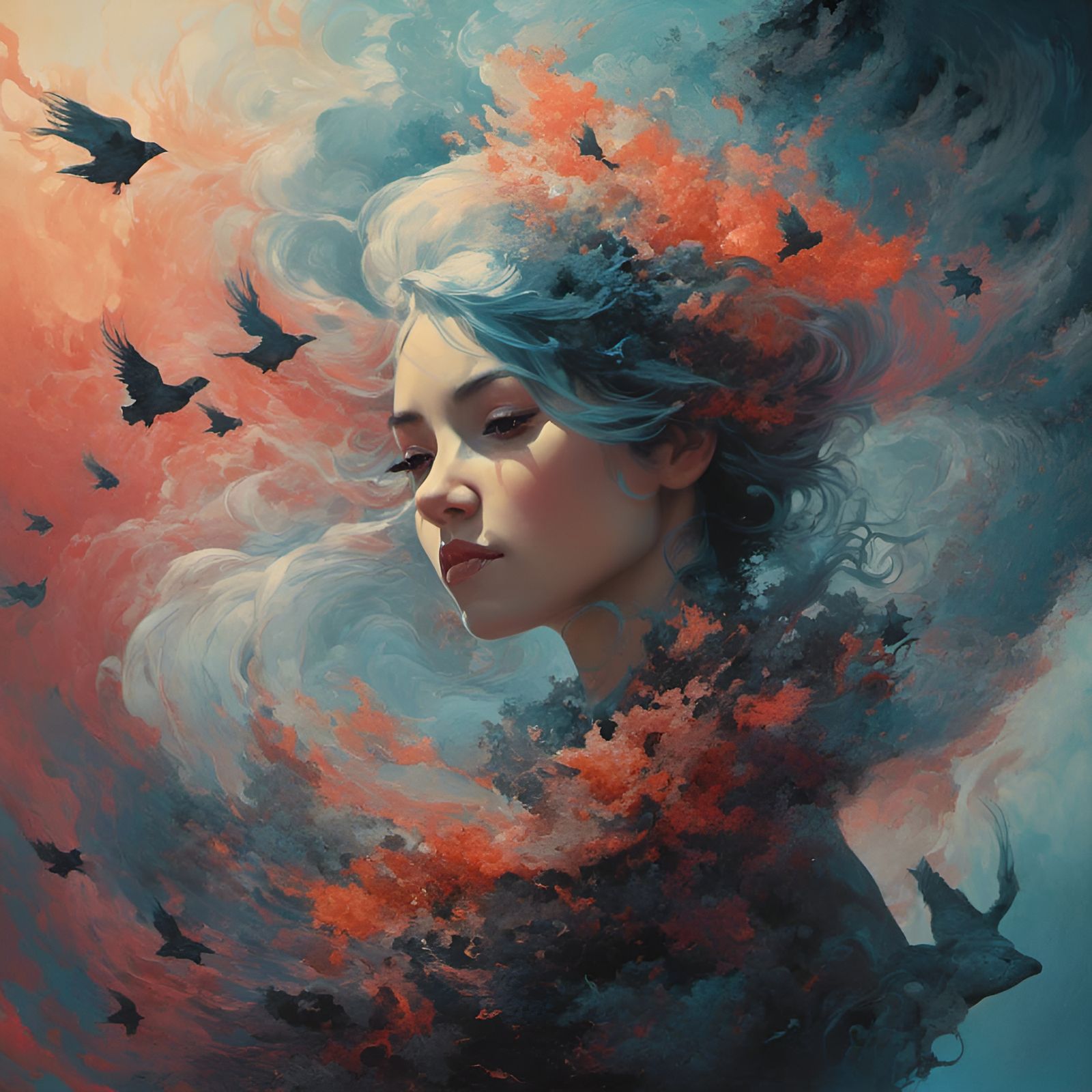 Fire and Water: Double Exposure God and Devil