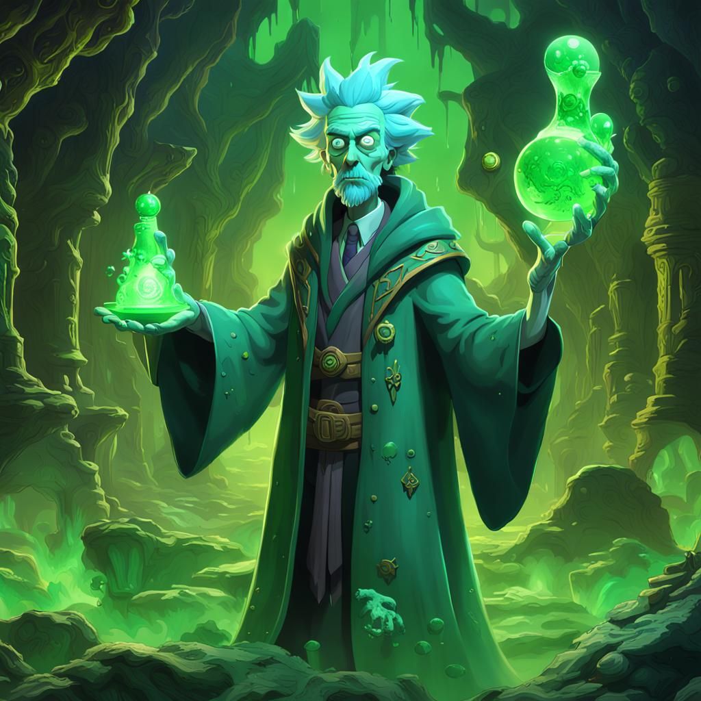 Green Ooze Rick Necromancer in Fantasy Art