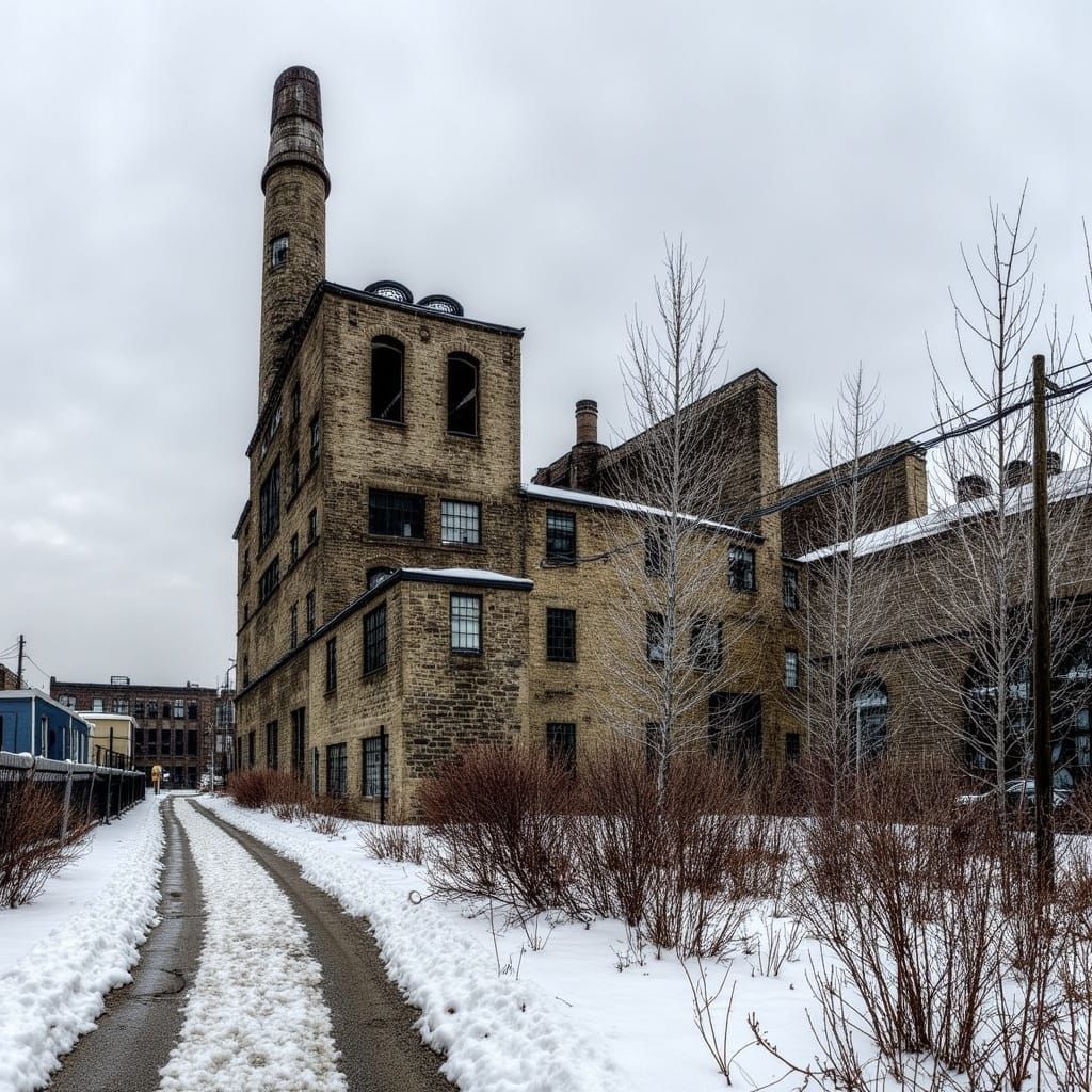 Old Limestone Mill in Winter