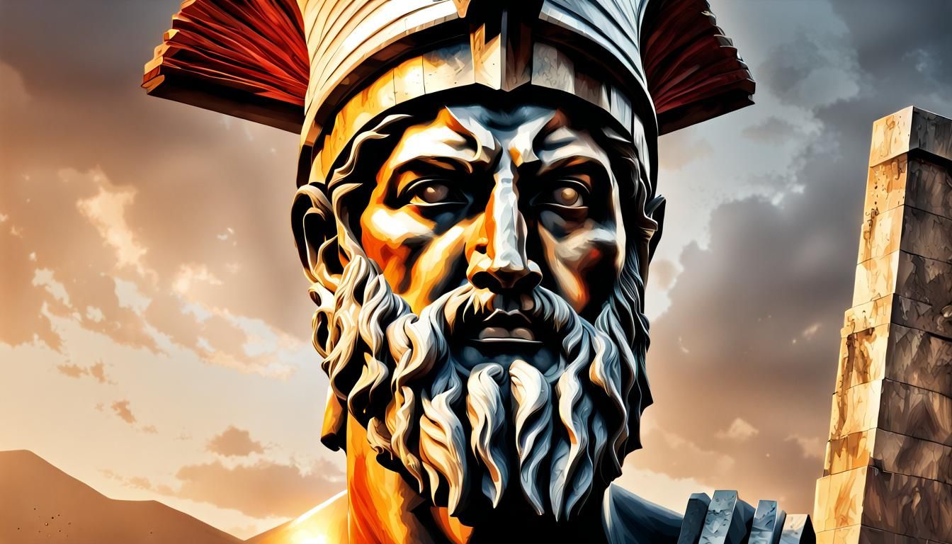 King Leonidas statue portrait