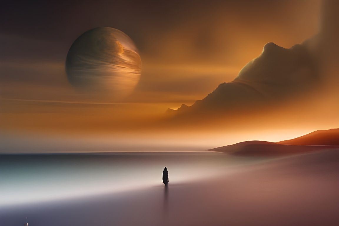 Thriving Elvish Submarine City in Golden Hour Light