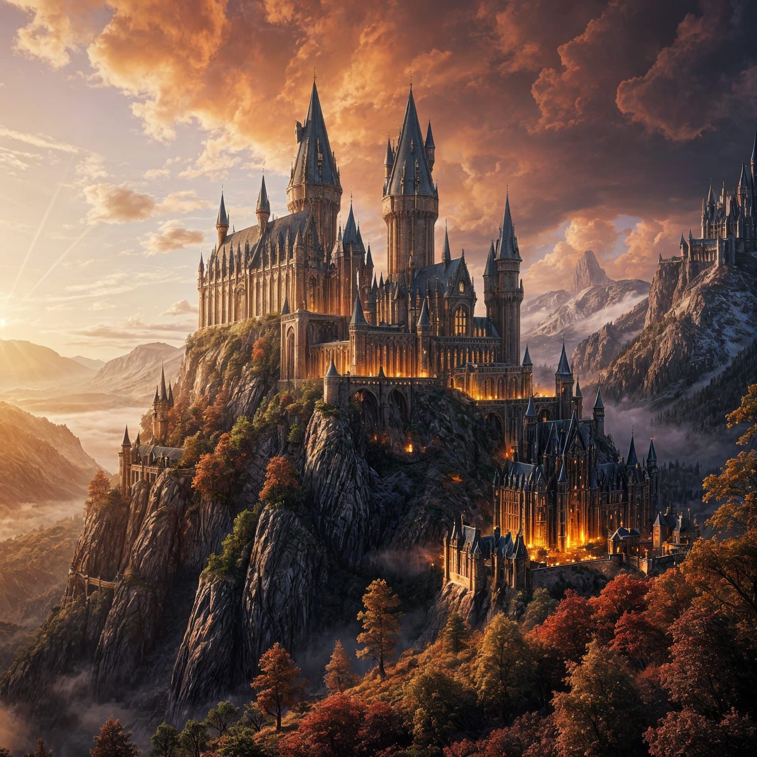 Hogwarts Castle in Golden Splendor