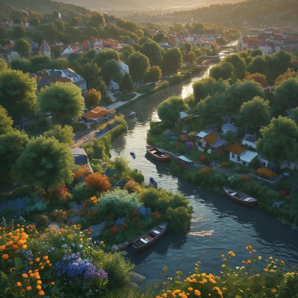 Vienna Sunrise: Fantastical Landscape in Digital Painting St...
