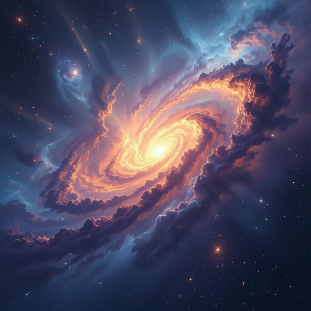 Cosmic Nebula Collapsing in a Swirling Vortex