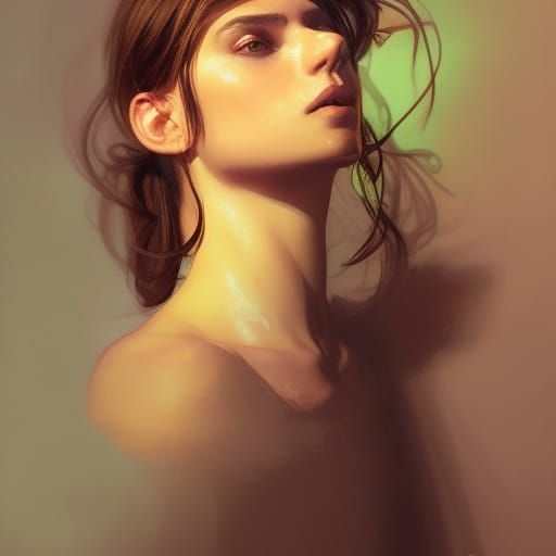 Narcissus Portrait in Art Nouveau Style