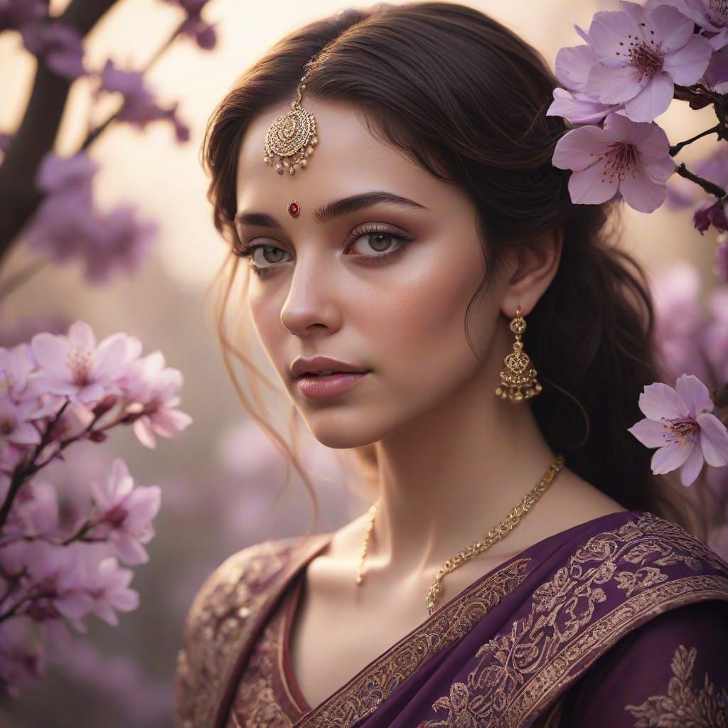 Devdasi in Blooming Serenity