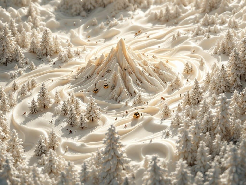 Surreal Squirty Cream Transforms into Breathtaking Alps Land...