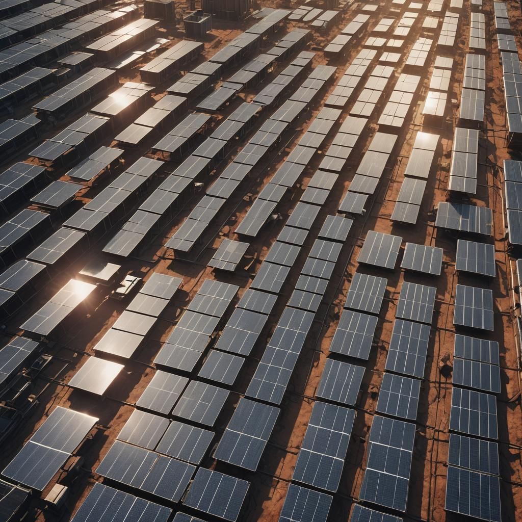 Dystopian Solar Panels in Hopeful Sunlight