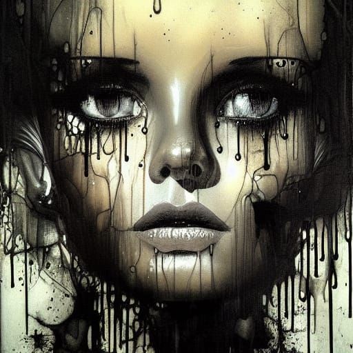 Melting Liquid Portrait in a Dramatic Style