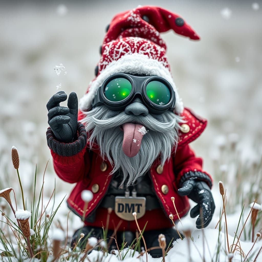 Giger-Inspired Gnome Catches Snowflakes