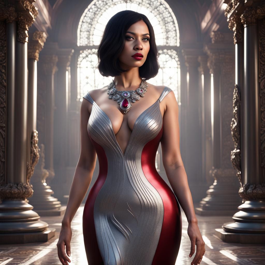 Woman with Silver Eyes in Fantasy Concept Art