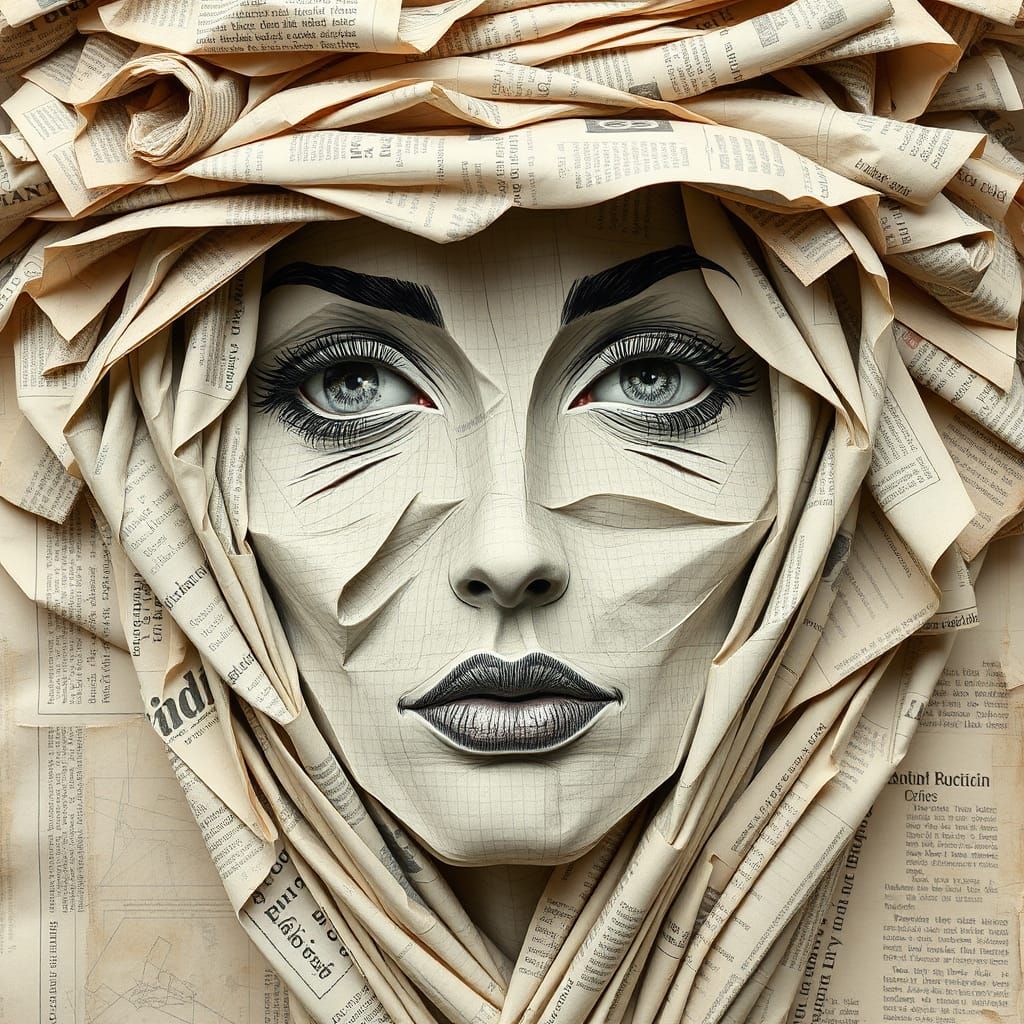 Newspaper Woman: A Papier-Mâché Portrait