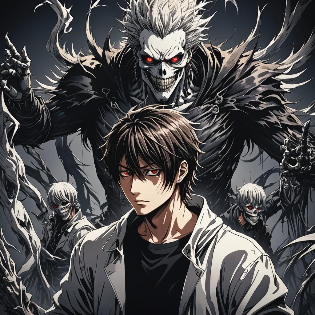 Death Note Shinigami Anime-Style Art