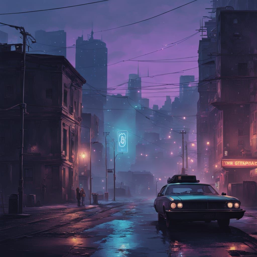 Cyberpunk Cityscape at Night in Hyper-Realistic Style