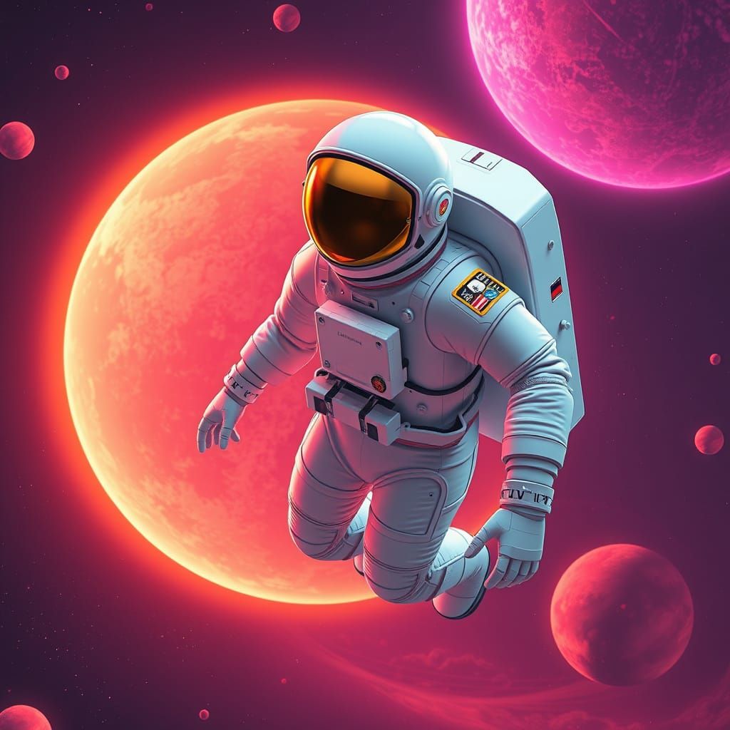 Astronaut in Cosmic Dreamscape