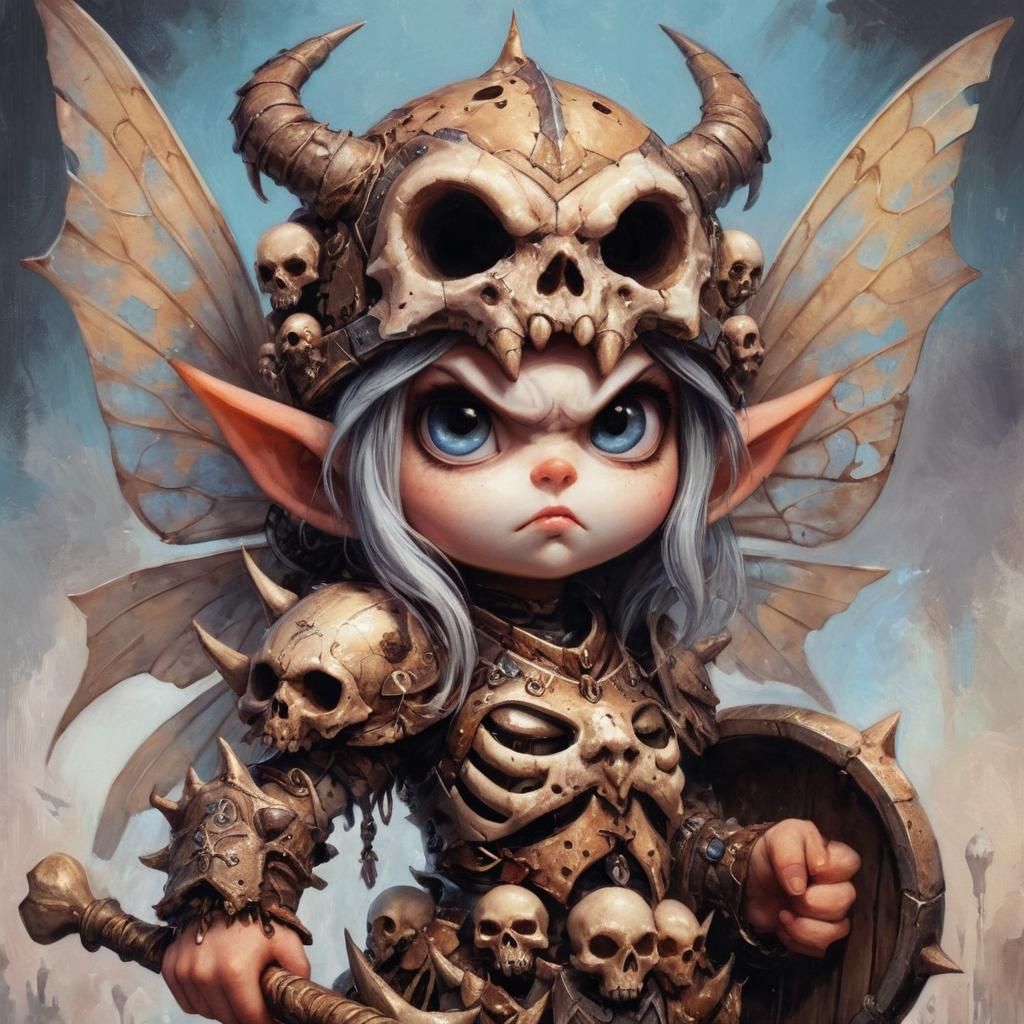 Pixie Warrior in Ancient Bone Armor