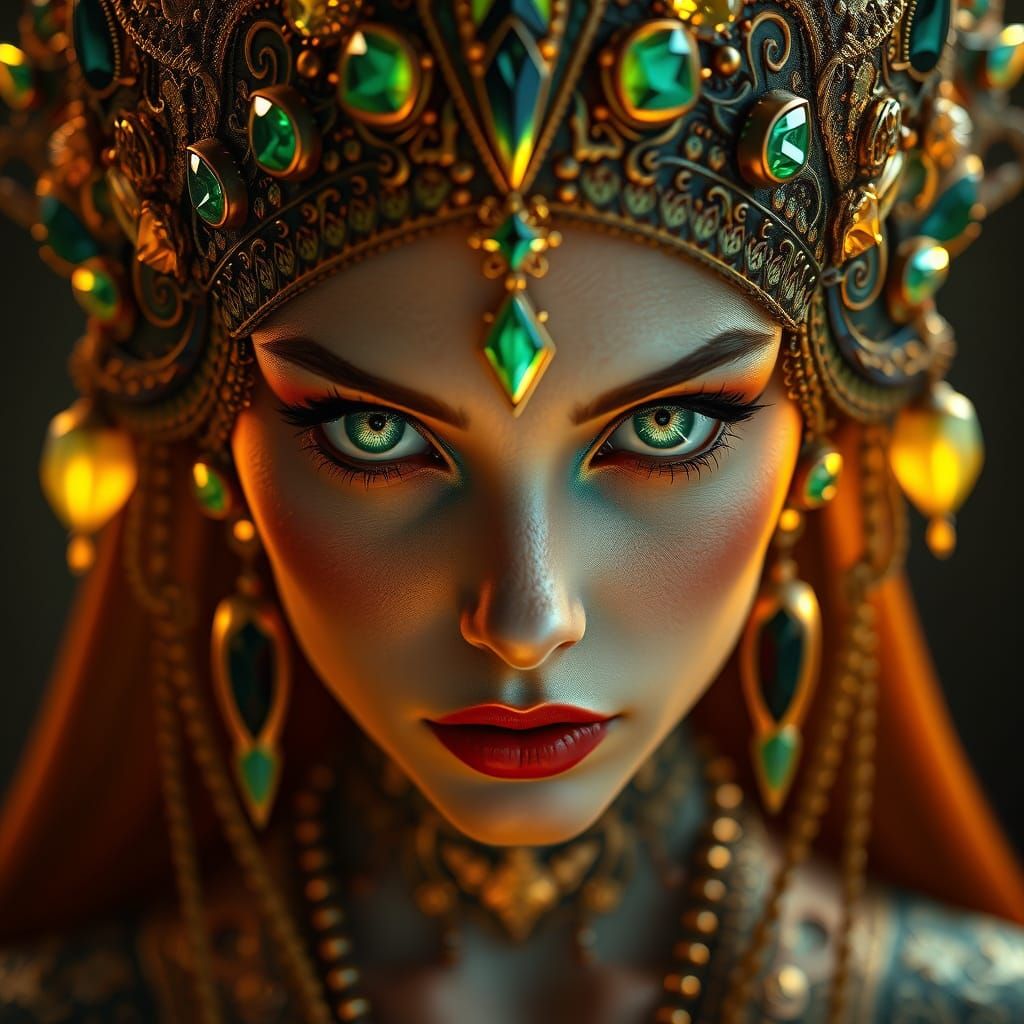 Ethereal Goddess in Art Nouveau Splendor