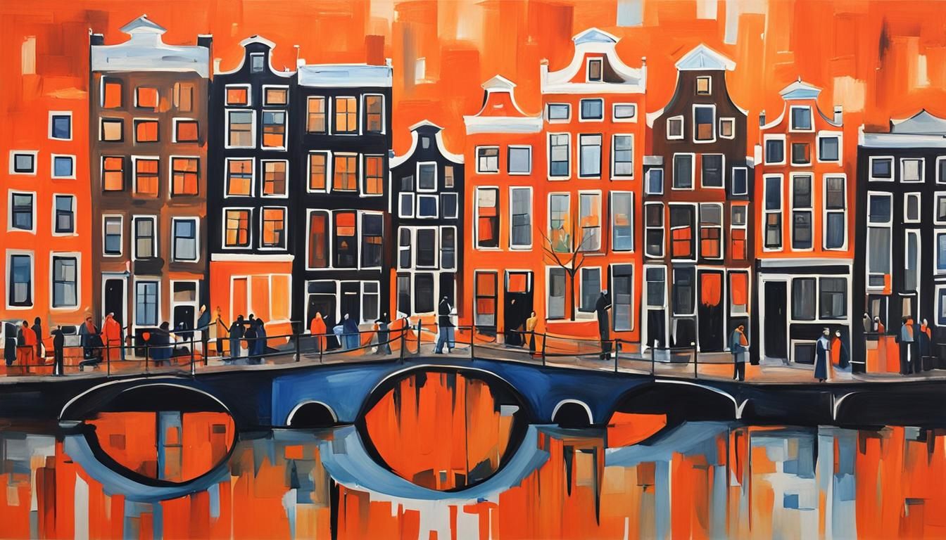 King's Day in Amsterdam: Abstract Orange Art