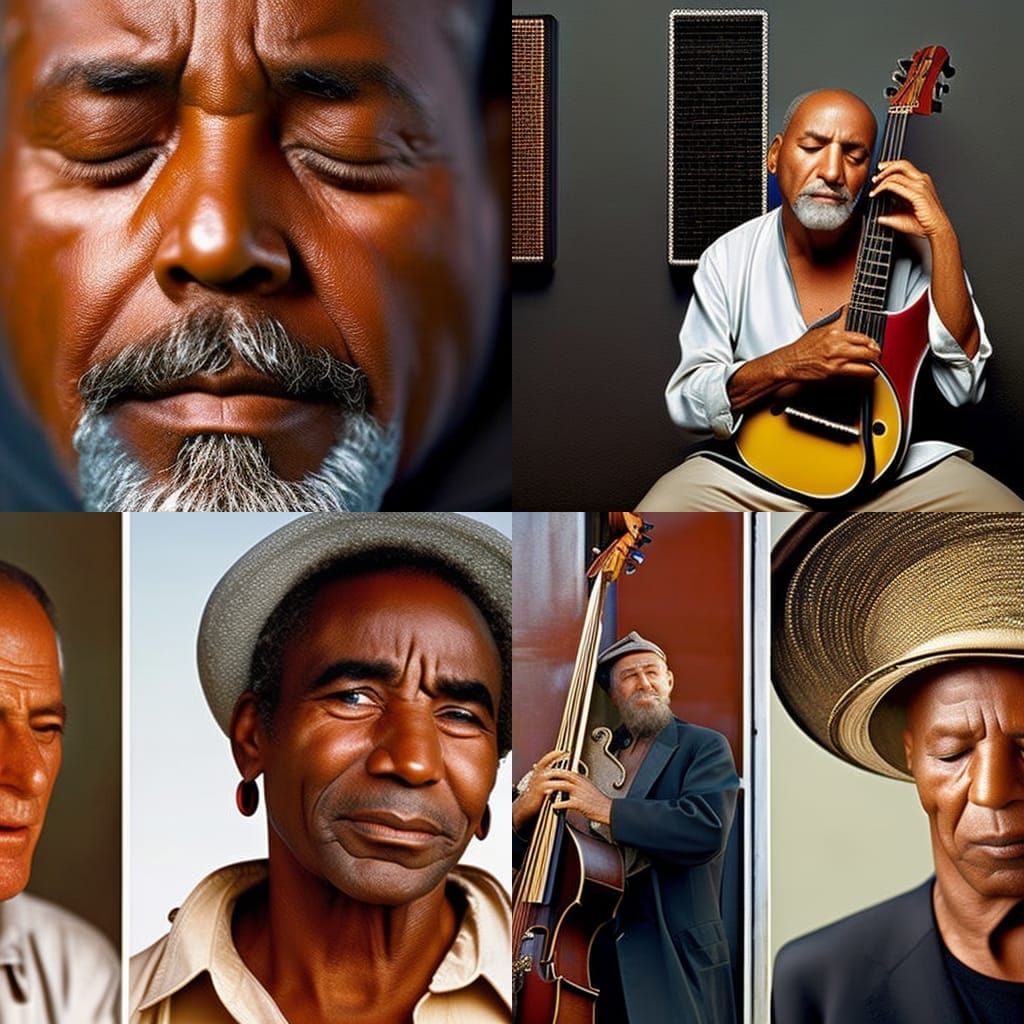 Passionate Musician Portrait in Studio Lighting