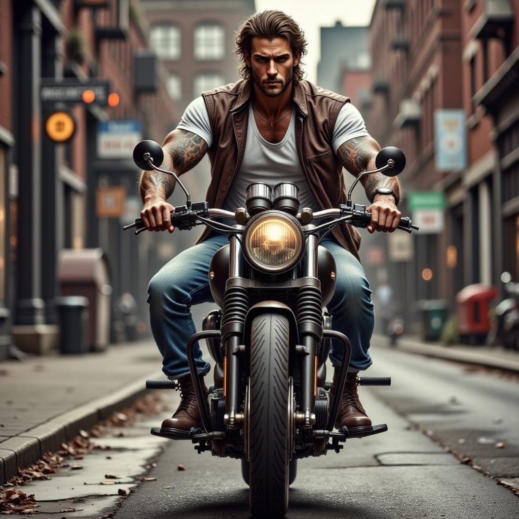 Gritty Artist Cruises Hartford's Art District on Motorcycle