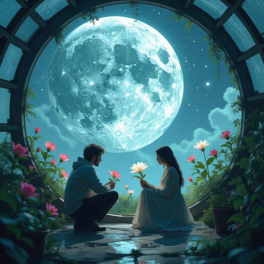 Explorer Finds Singing Flowers on Shattered Moon