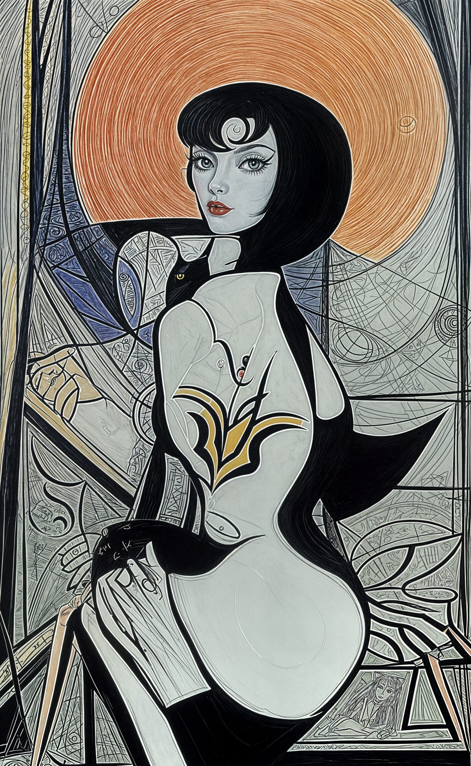 Sailor Saturn in Gothic Surrealist Style