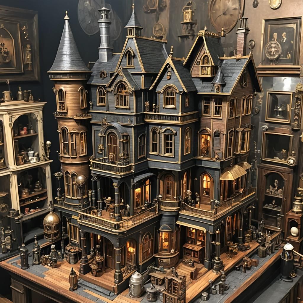 Steampunk Addams Family Dollhouse