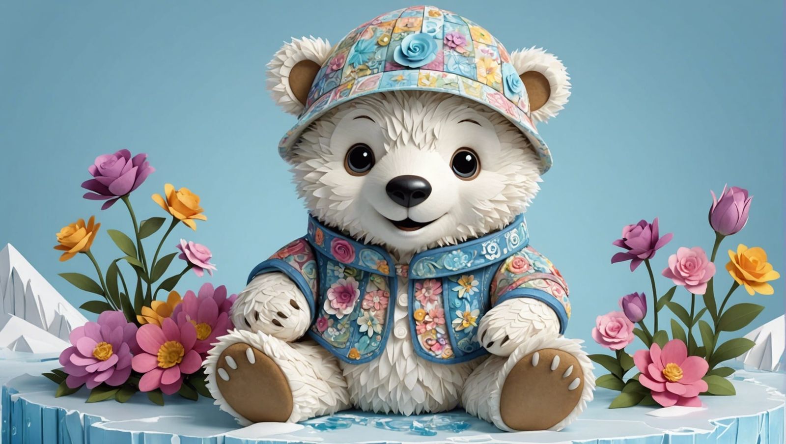 Adorable Arctic Bear Cub in Pixar Style