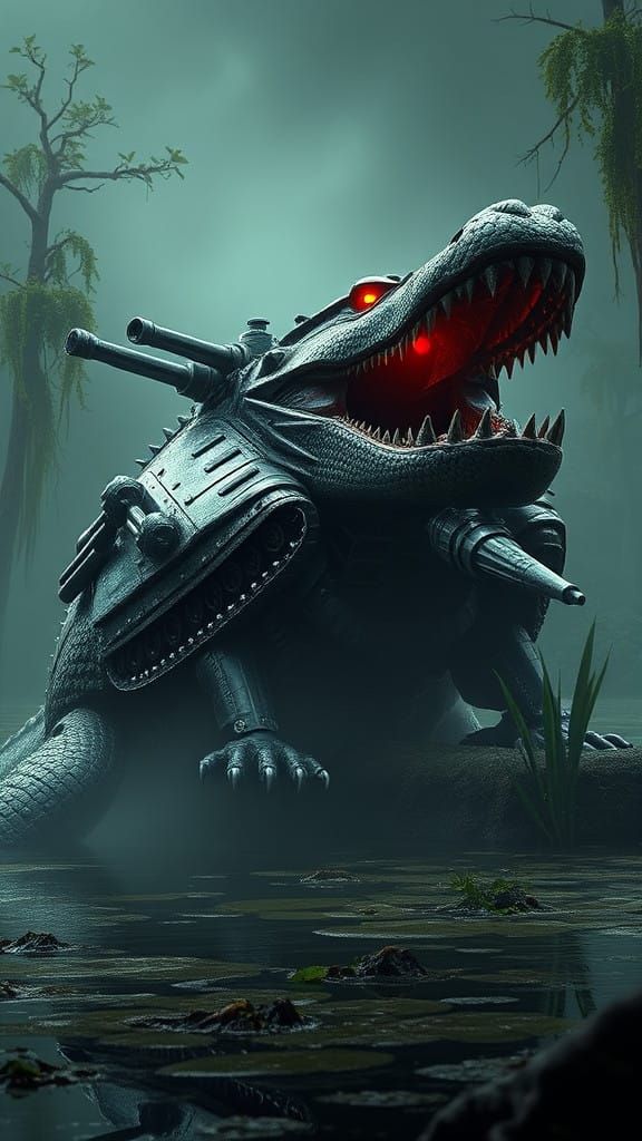 Gargantuan Swamp Beast Unites Organic and Mechanical Fury