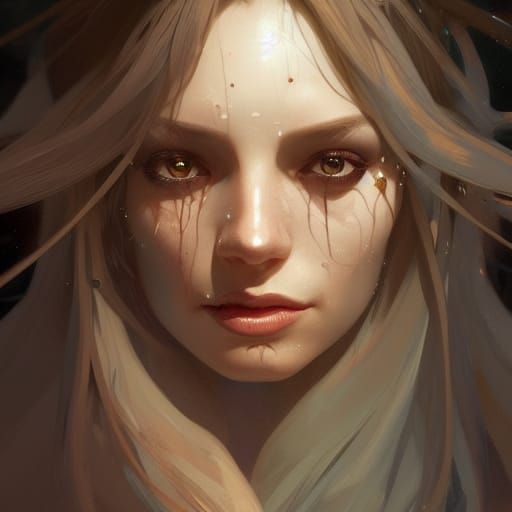 Detailed Portrait of a Witch Brewing Potions