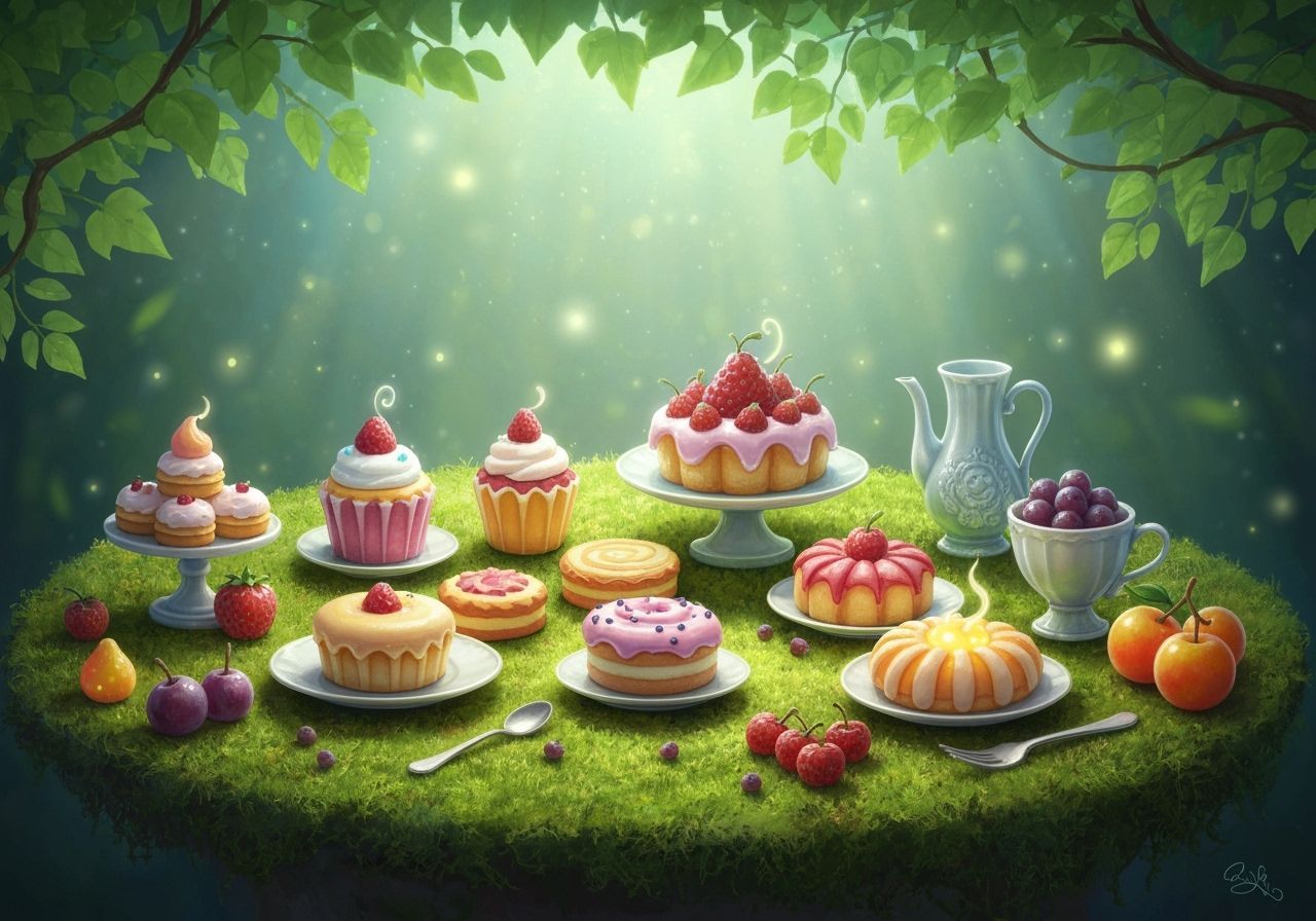Enchanted Fairy Pastries in Magical Forest Light