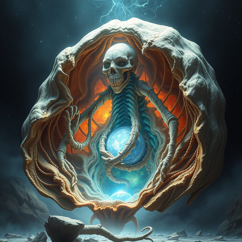 Celestial Colossus Unfolds from Petrified Cocoon in Vibrant ...