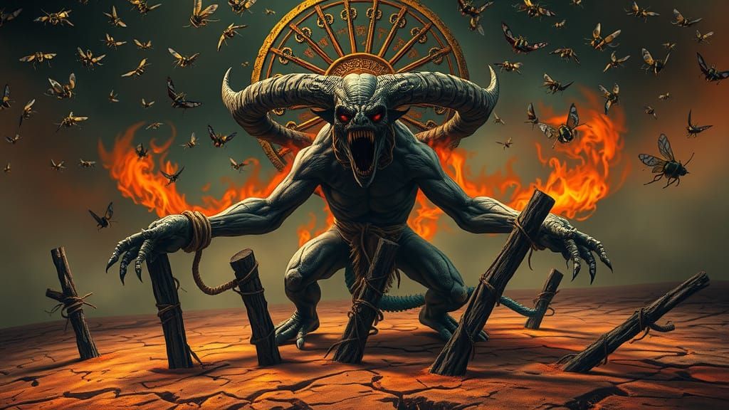 Demon Bound by Macabre Sunburst of Ropes