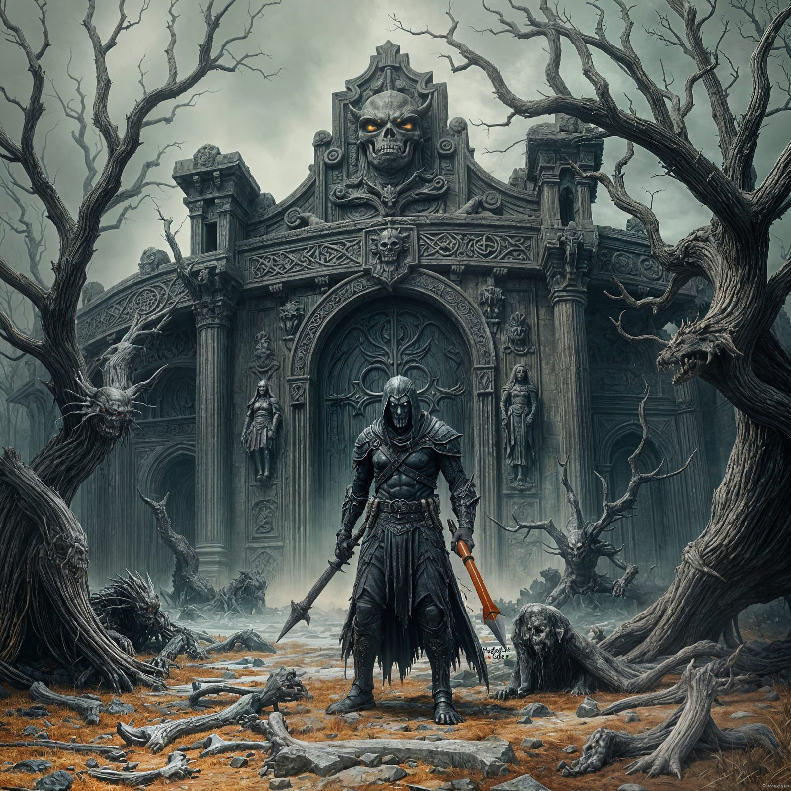 Spectral Warrior Guards Obsidian Gate to Underworld