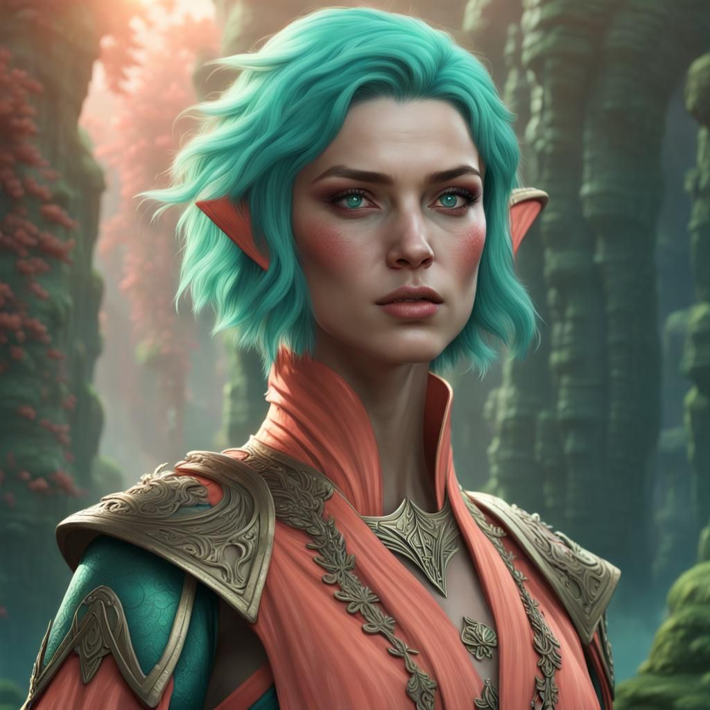 Fantasy Elf Warrior in Detailed Matte Painting