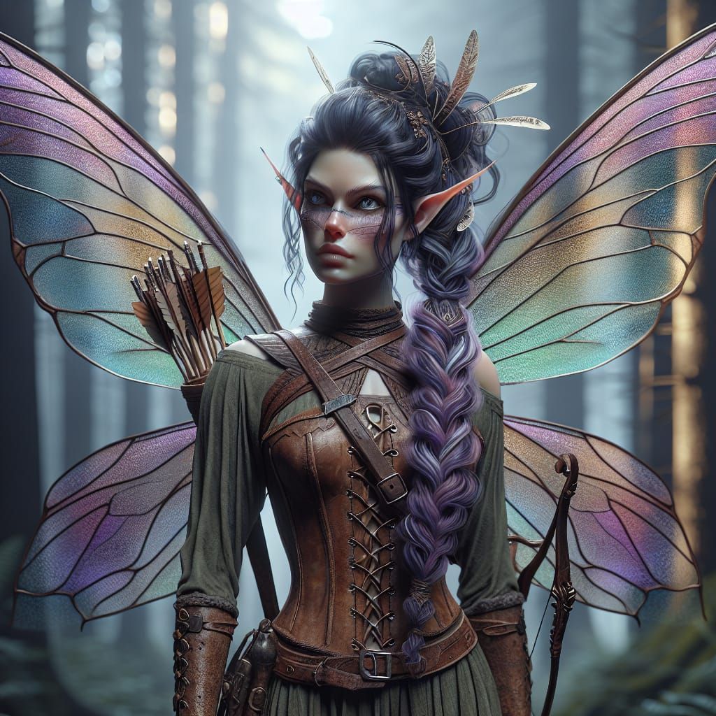 Hyperrealistic Fairy Portrait in Enchanting Forest
