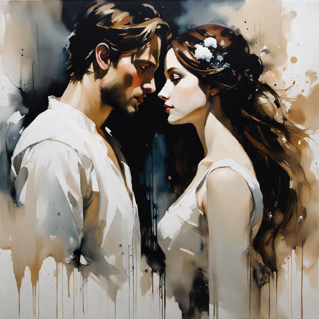 Romeo and Juliet: Ink Splash Portrait by Ashley Wood