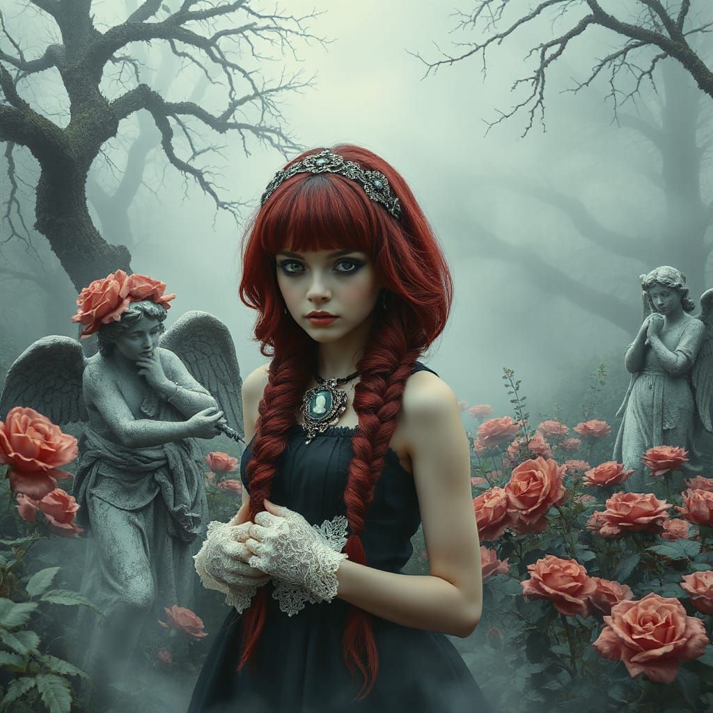 Goth Girl in Victorian Ruins