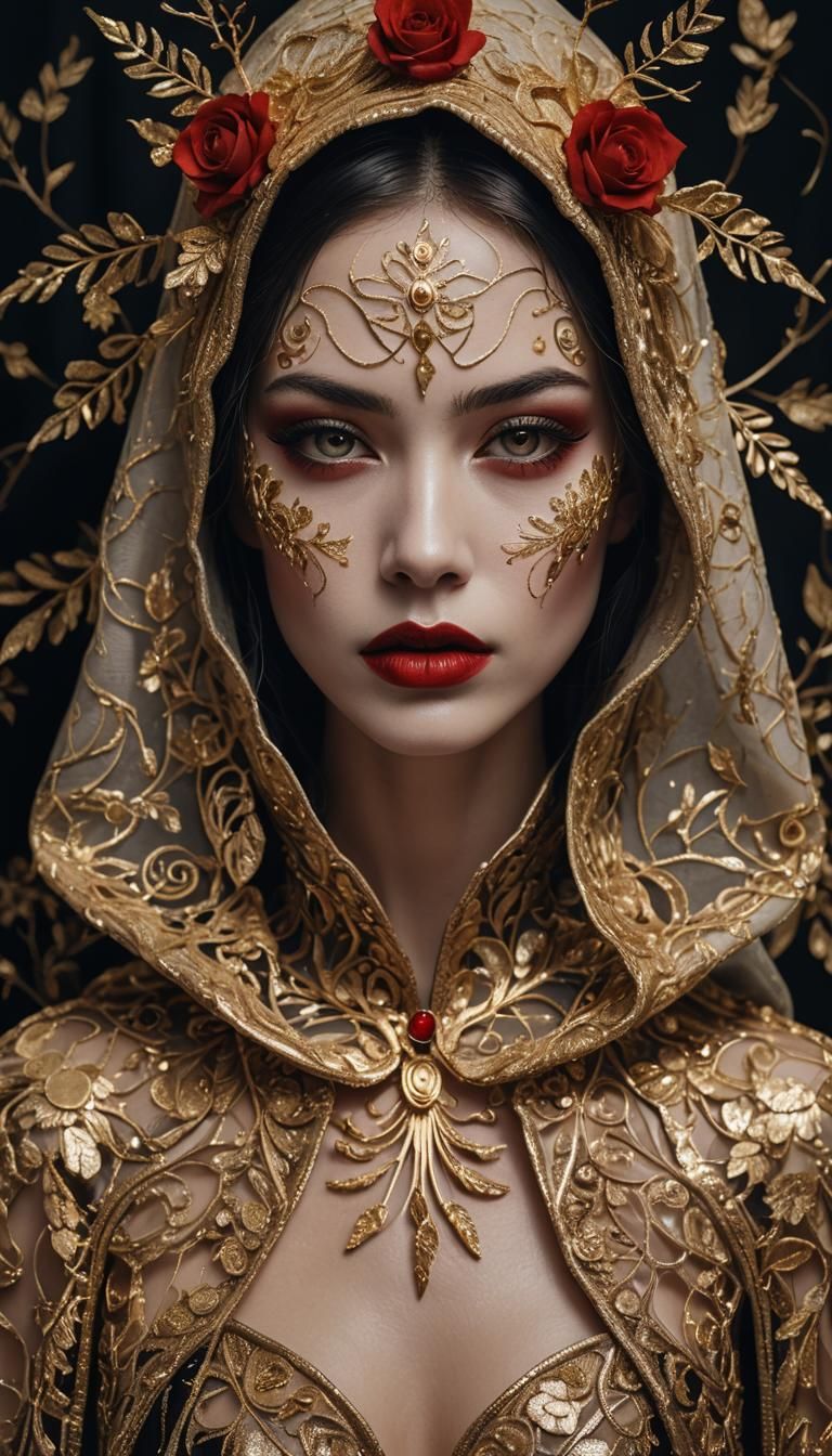 Glamorous Dark Fairy in Botanical Vogue Makeup