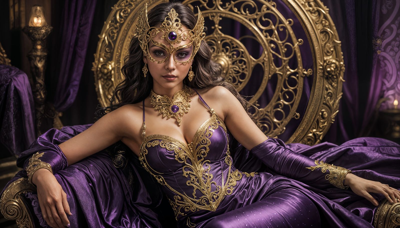 Dark Fantasy Lady in Ornamental Mask