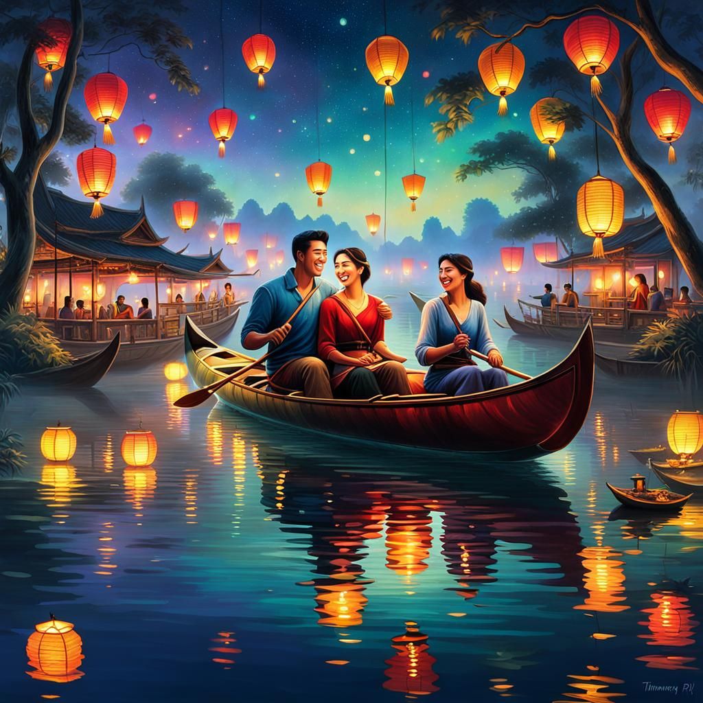 Thailand Lantern Festival: Magical Night Scene