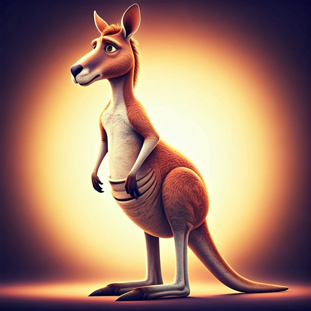 Vibrant 3D Hybrid Horse Kangaroo
