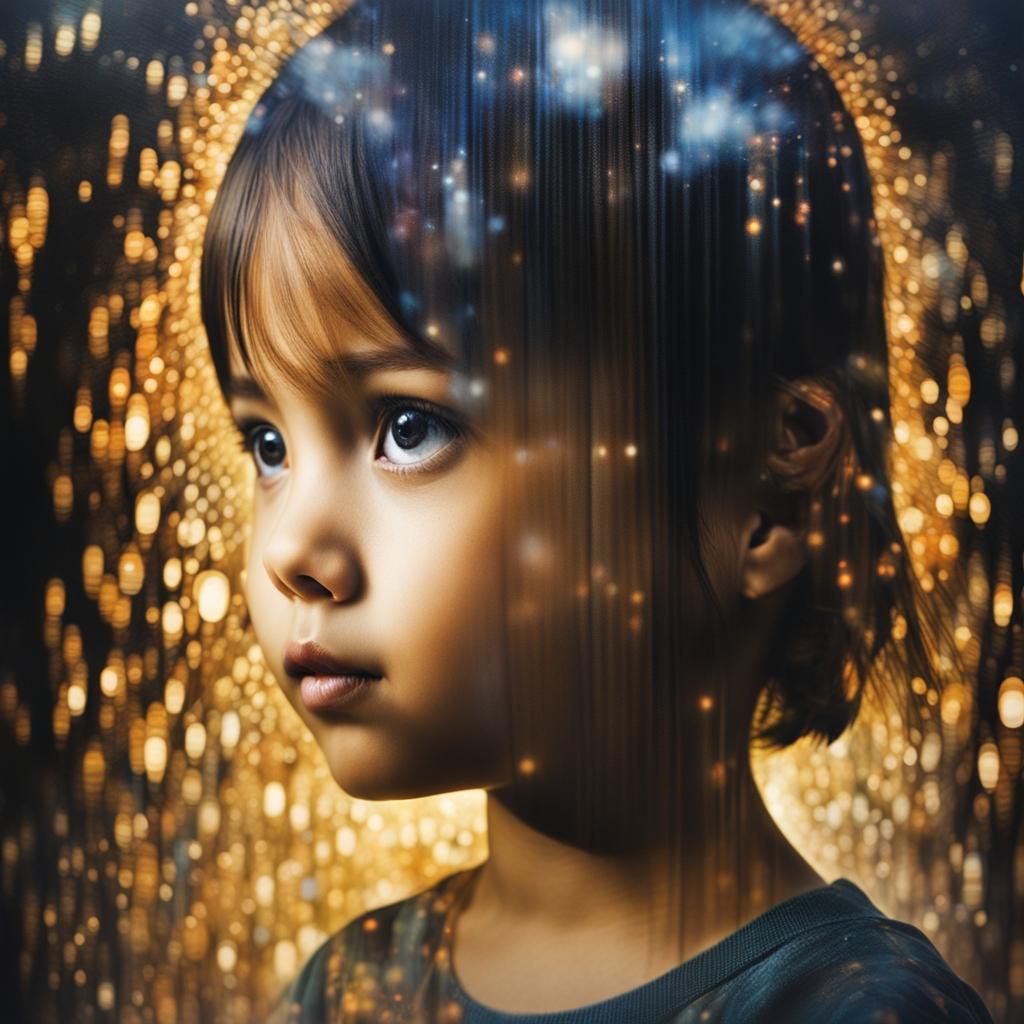 Dreamlike Double Exposure: Shadows and Courage