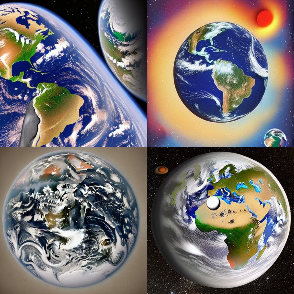 Earth Surrounded by Cats in Airbrush Style